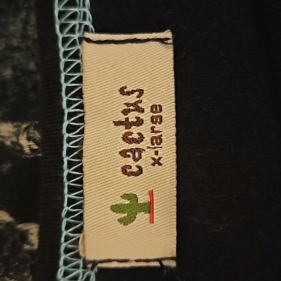 CACTUS Y2k Black Bedazzled Graphic Rodeo Texas Three Quarter Sleeve Top - Picture 7 of 8